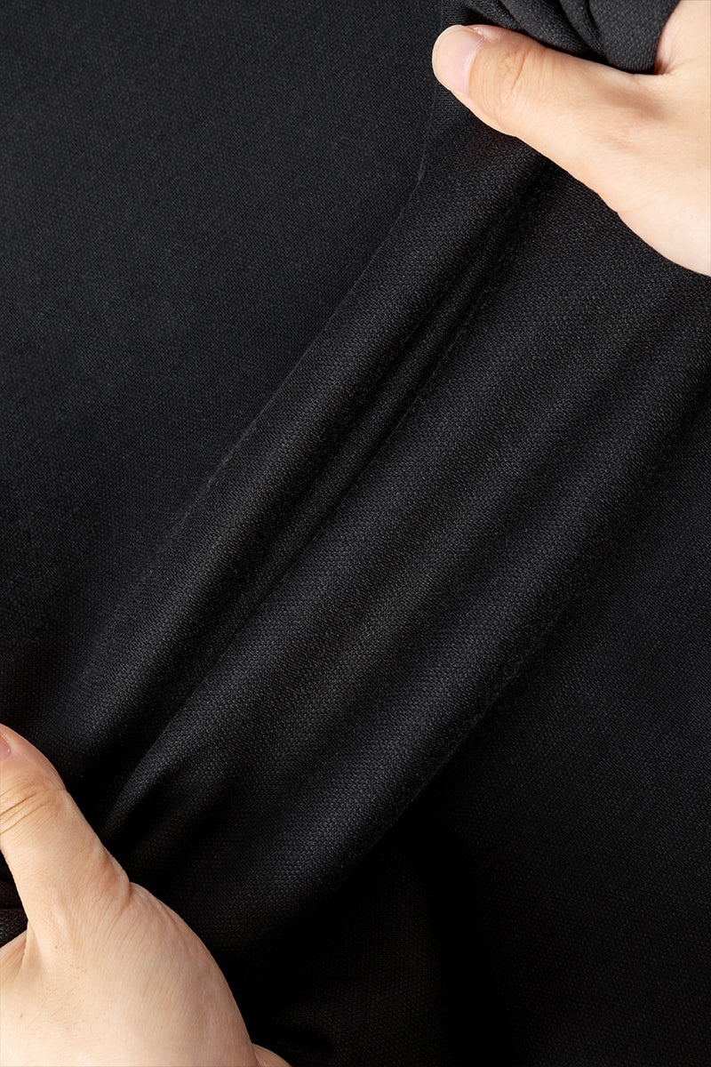 Waterless Dye Long Sleeve Crew Neck T-Shirt | Black BKYD01 - Image 8
