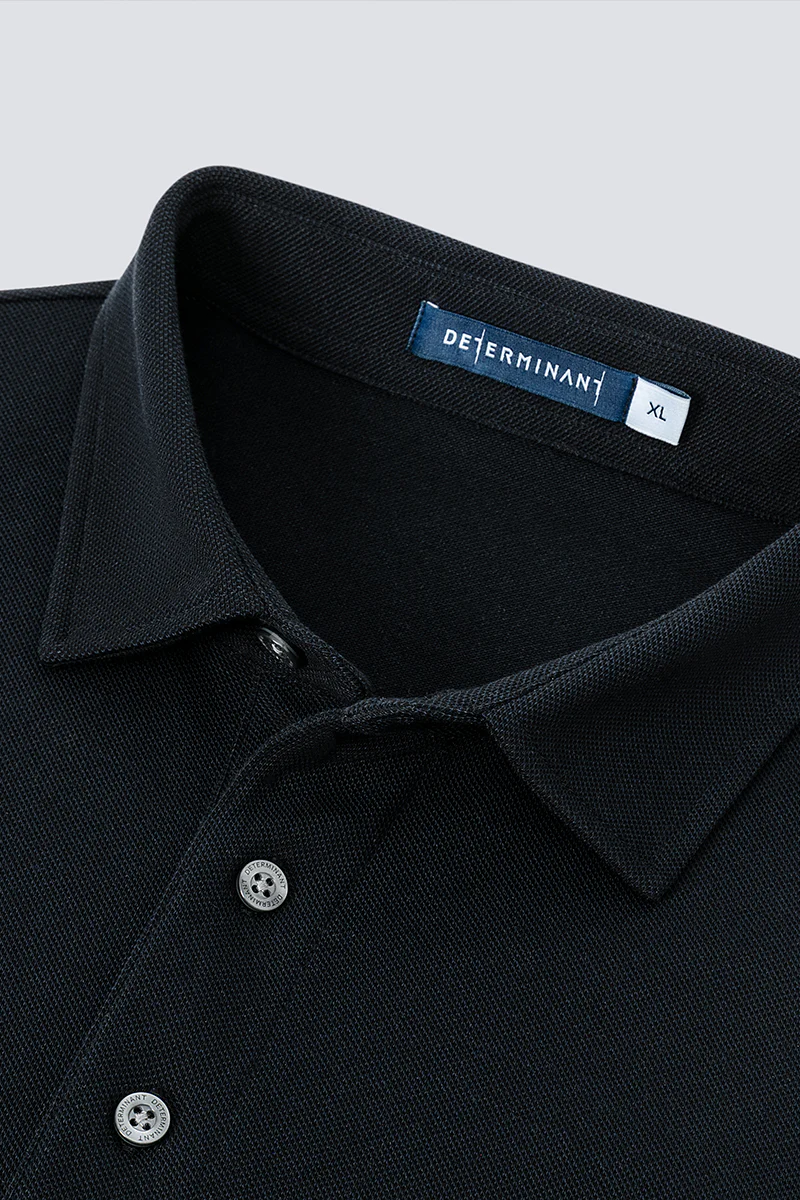 Waterless Dye Pique Polo | Black BKYD01 - Image 11