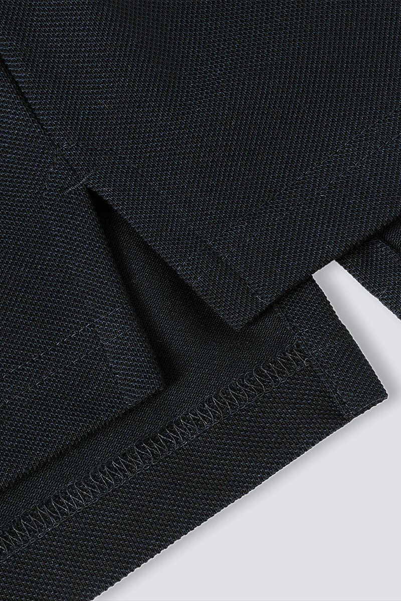 Waterless Dye Pique Polo | Black BKYD01 - Image 12
