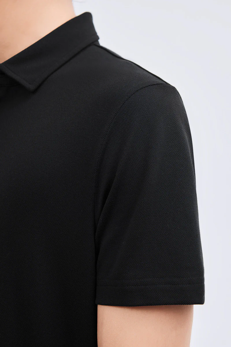 Waterless Dye Pique Polo | Black BKYD01 - Image 5