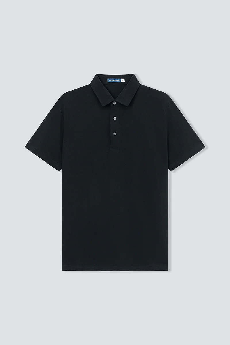 Waterless Dye Pique Polo | Black BKYD01 - Image 8