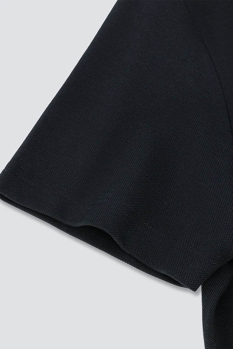 Waterless Dye Pique Polo | Black BKYD01 - Image 9