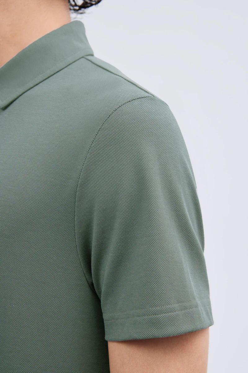 Waterless Dye Pique Polo | Olive GNYD01 - Image 5
