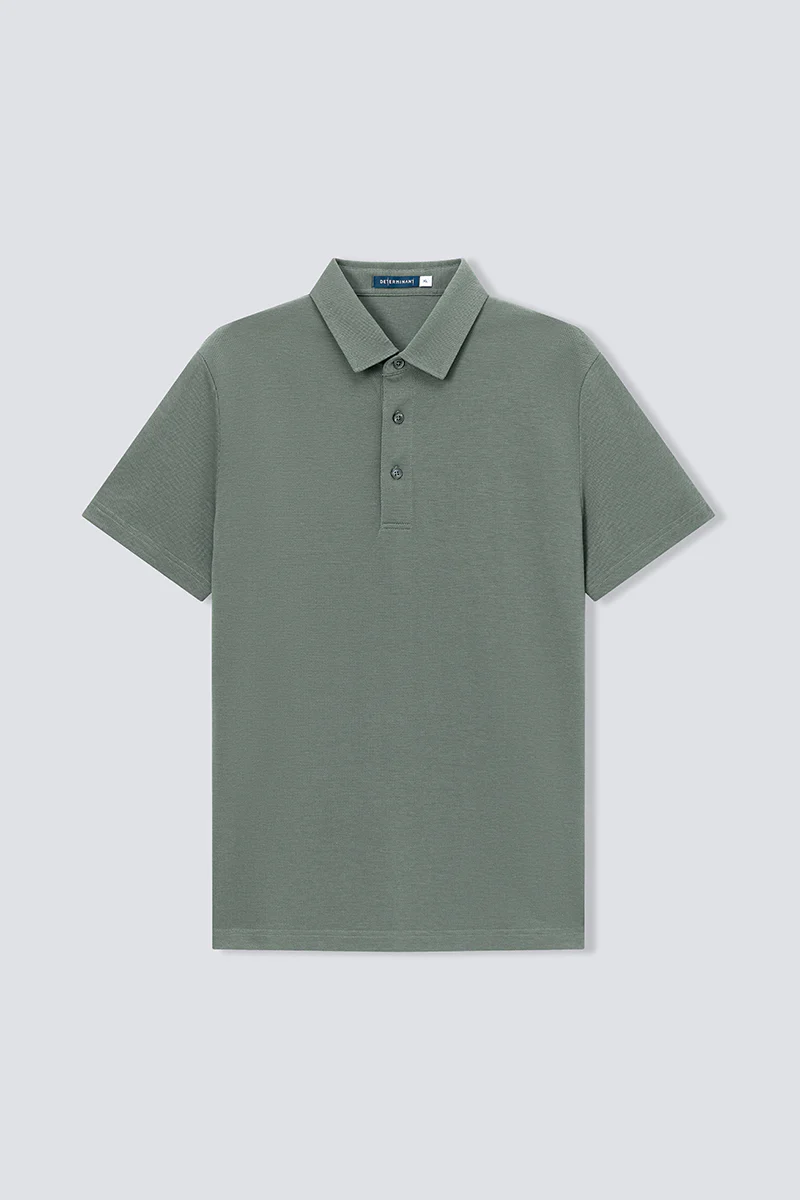 Waterless Dye Pique Polo | Olive GNYD01 - Image 7