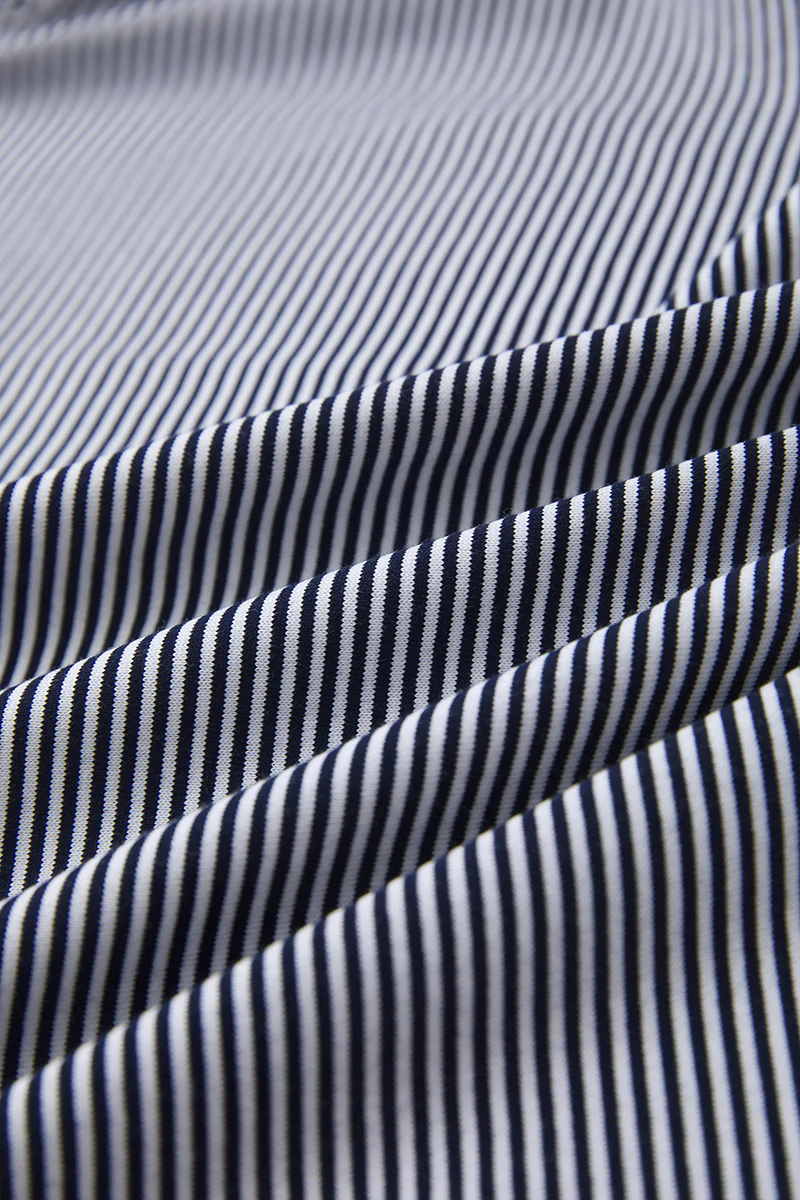 Waterless Dye Relaxed-Fit T-Shirt | Dark Blue Stripes BLWH01 - Image 9