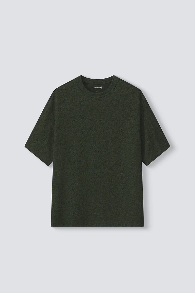 Waterless Dye Relaxed-Fit T-Shirt | Dark Green GN0609 - Image 10