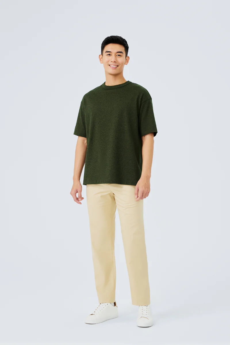 Waterless Dye Relaxed-Fit T-Shirt | Dark Green GN0609 - Image 3