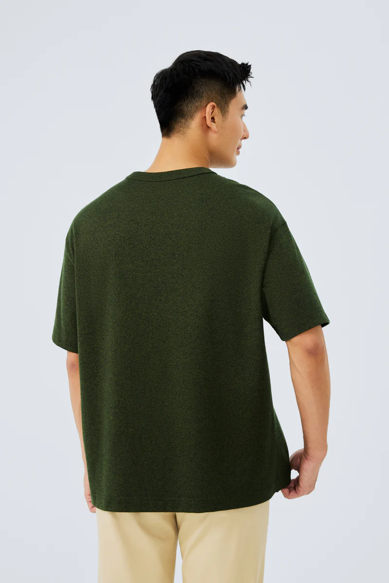 Waterless Dye Relaxed-Fit T-Shirt | Dark Green GN0609 - Image 4