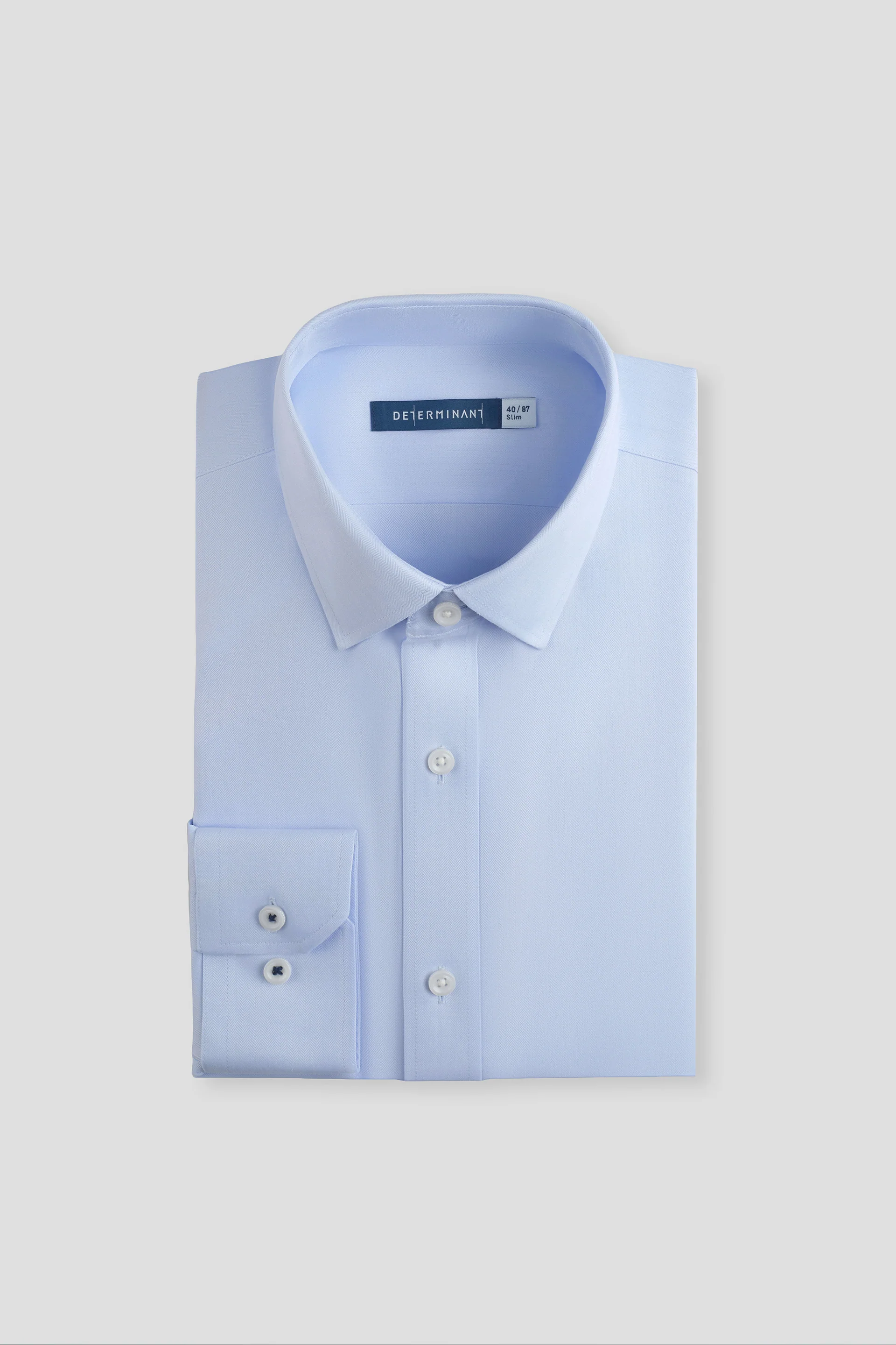 Wrinkle-Free Classic Herringbone Dress Shirt | Light Blue 29288N - Image 4