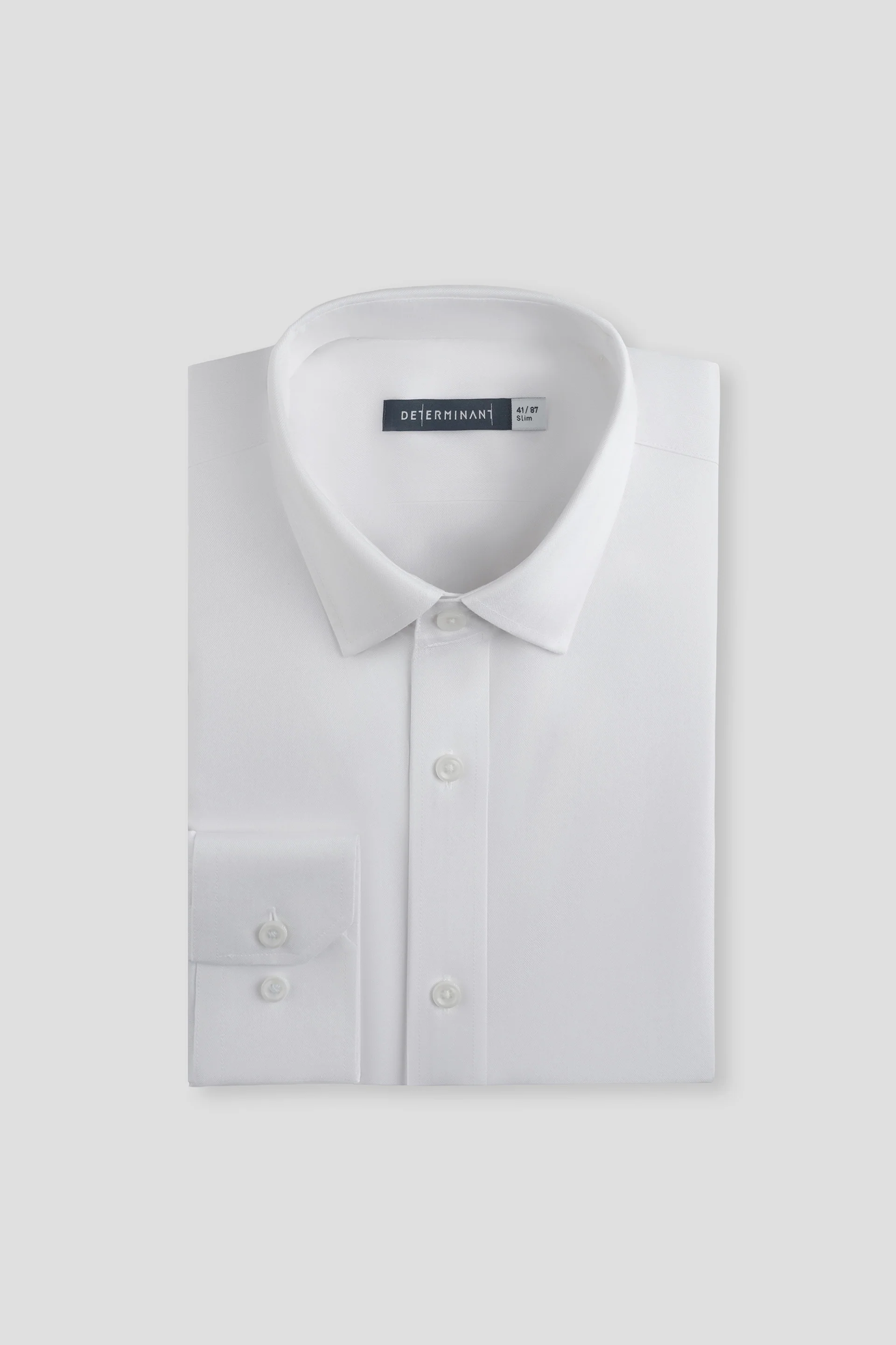 Wrinkle-Free Classic Herringbone Dress Shirt | White WH001Z - Image 4
