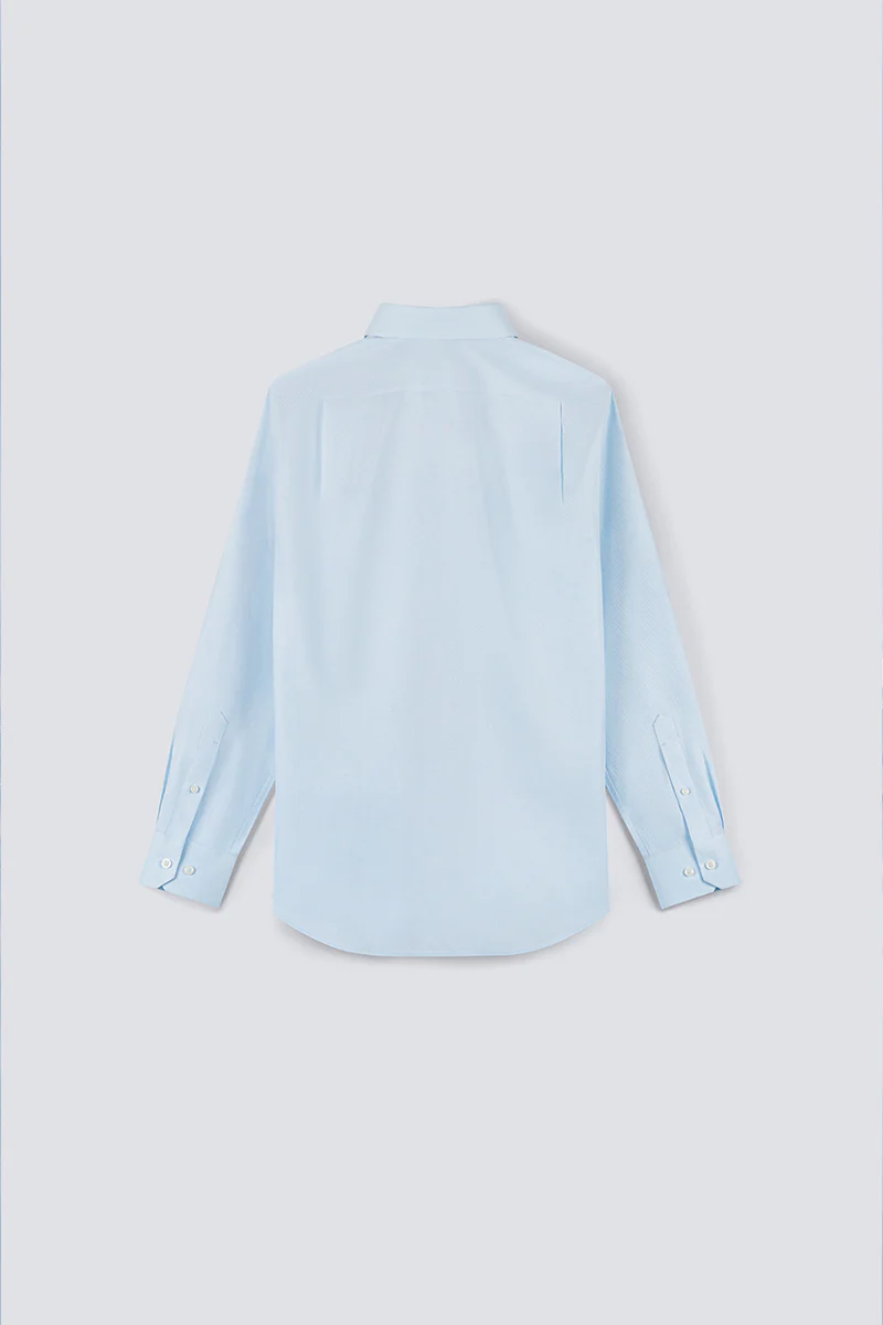 Wrinkle-Free Classic Twill Dress Shirt | Light Blue 9085NZ - Image 3