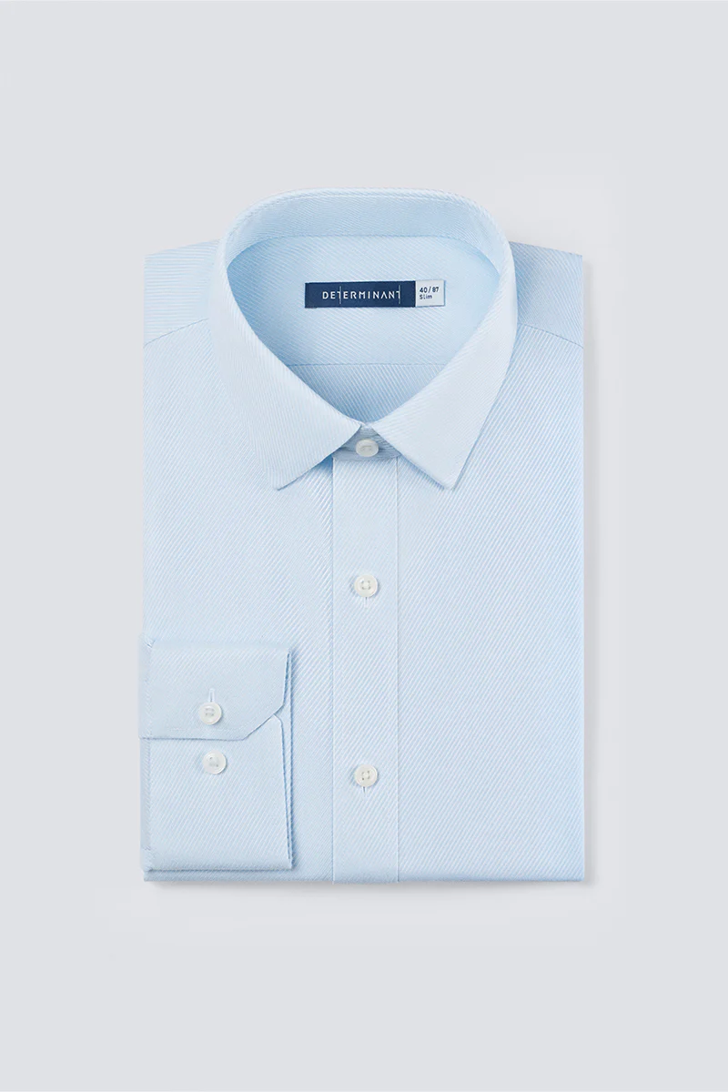 Wrinkle-Free Classic Twill Dress Shirt | Light Blue 9085NZ - Image 4