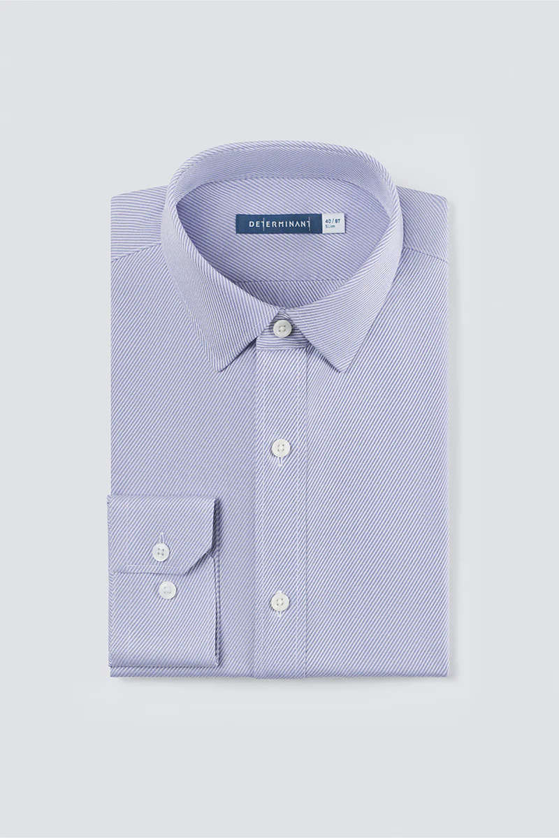 Wrinkle-Free Classic Twill Dress Shirt | Purple 16034N - Image 4