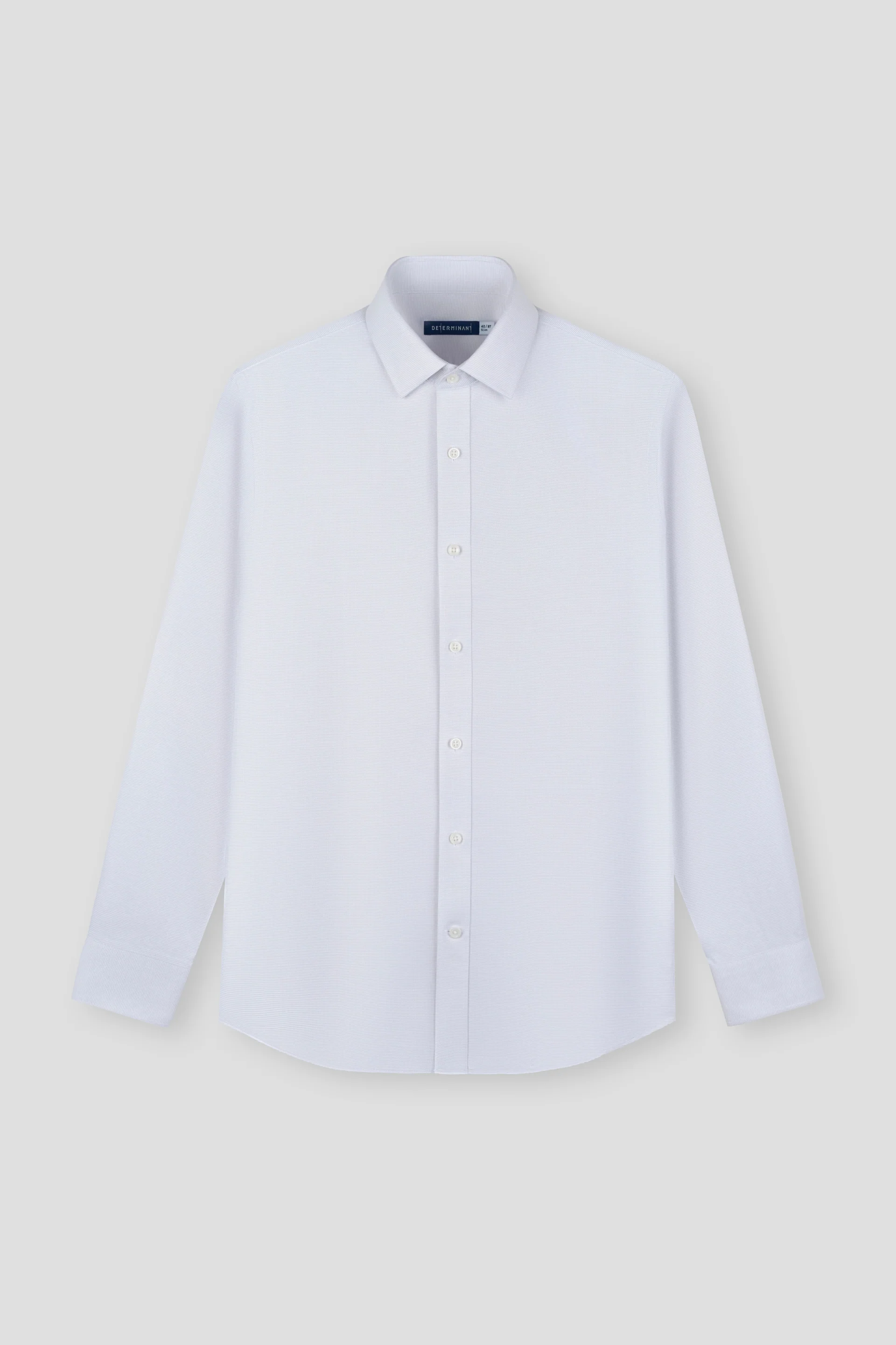 Wrinkle-Free Dobby Twill Dress Shirt | Light Grey Semi Plain 5640NZ - Image 2
