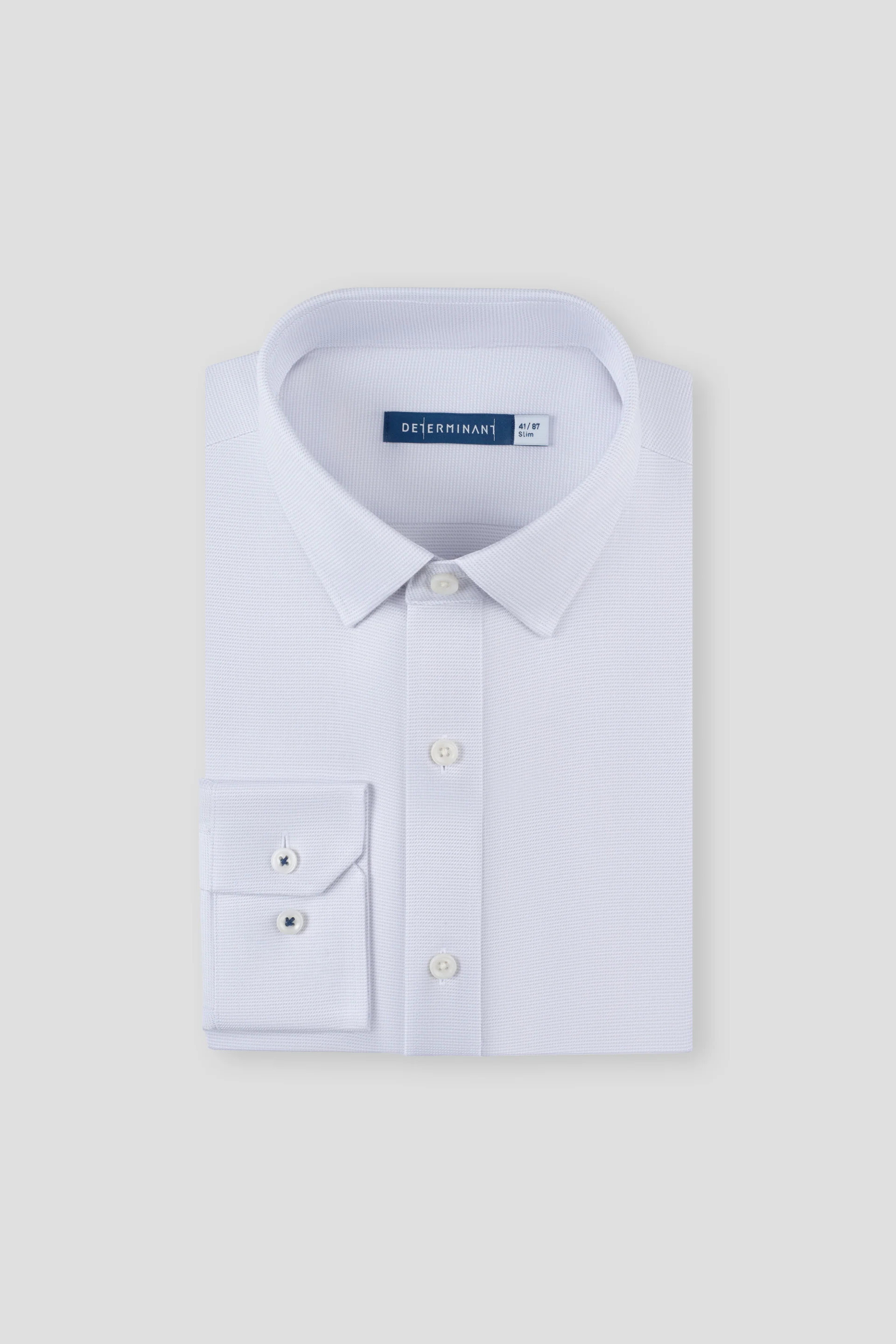 Wrinkle-Free Dobby Twill Dress Shirt | Light Grey Semi Plain 5640NZ - Image 4
