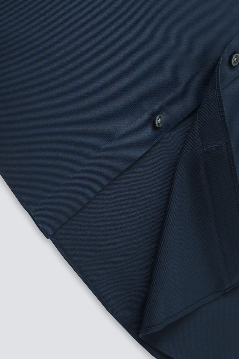 Wrinkle-Free Dobby Twill Dress Shirt | Navy Semi Plain 27587N - Image 12