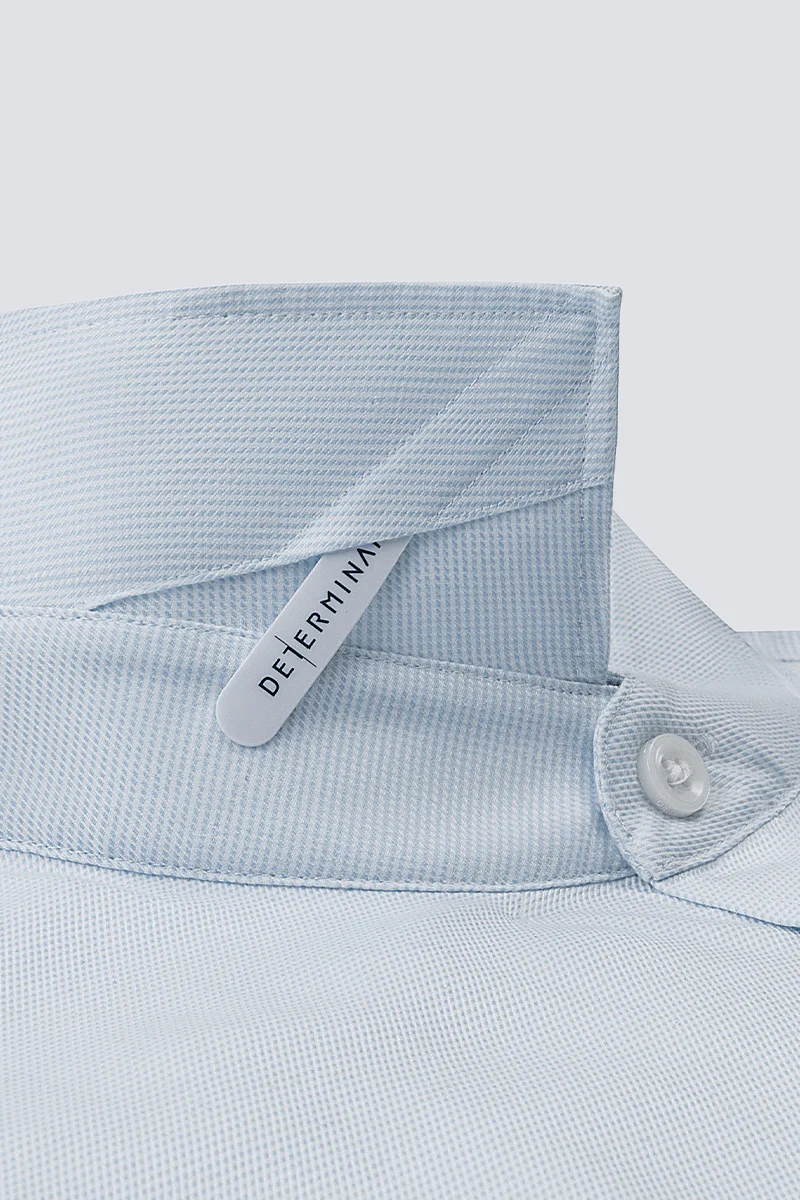 Wrinkle-Free Dobby Twill Dress Shirt | Pale Blue Semi Plain 27585N - Image 10