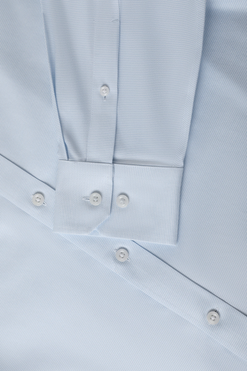 Wrinkle-Free Dobby Twill Dress Shirt | Pale Blue Semi Plain 27585N - Image 12