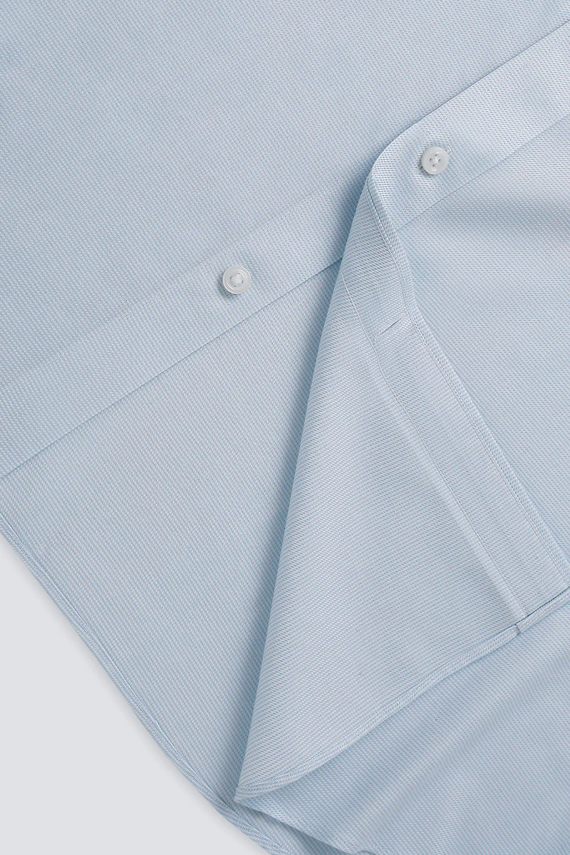 Wrinkle-Free Dobby Twill Dress Shirt | Pale Blue Semi Plain 27585N - Image 9