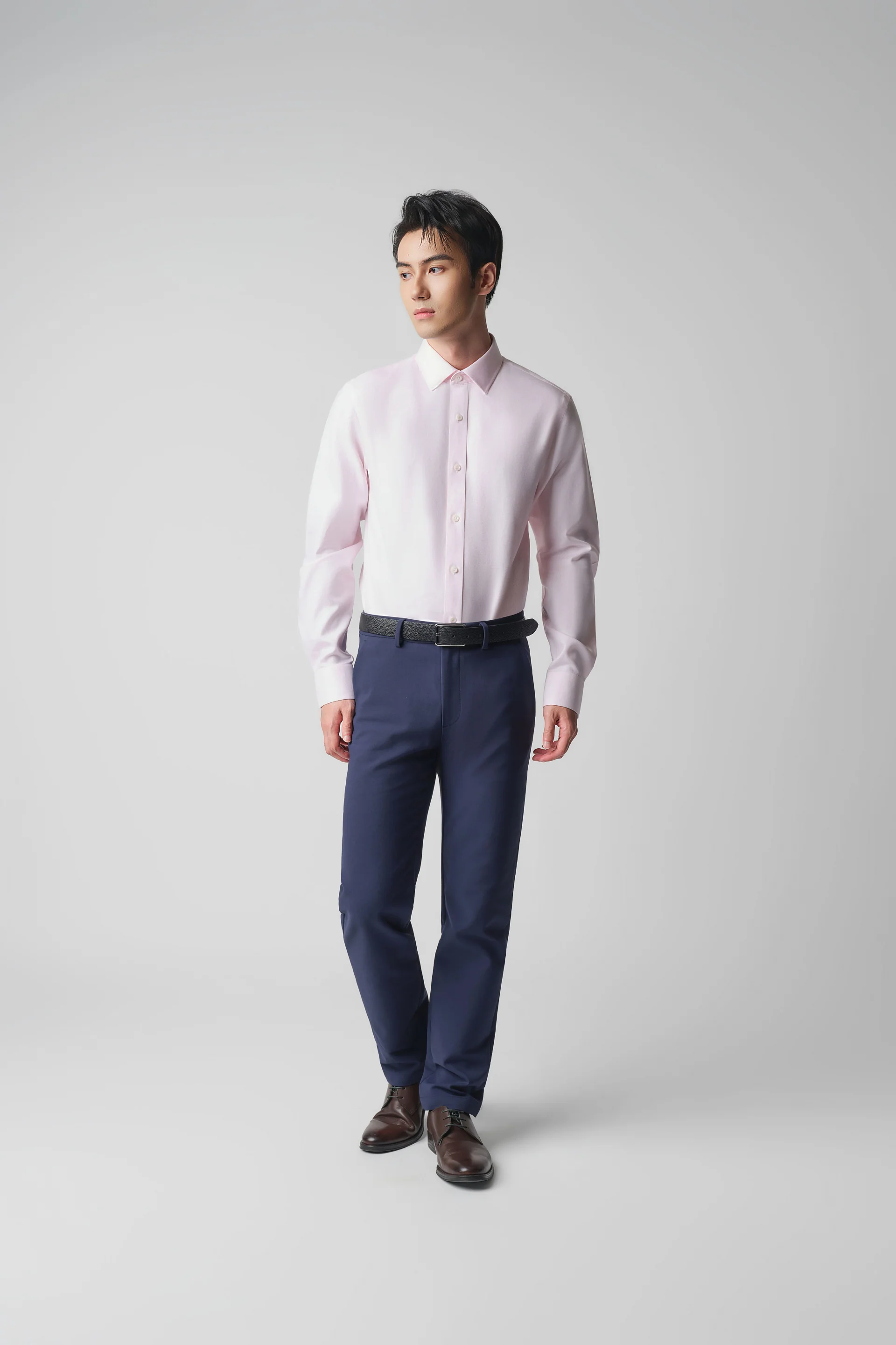 Wrinkle-Free Dobby Twill Dress Shirt | Pink Semi Plain 12299N - Image 6