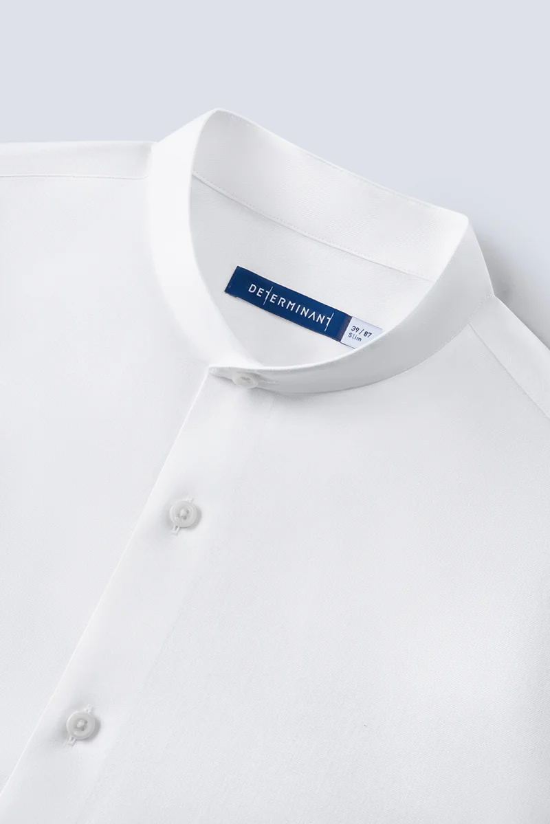 Wrinkle-Free Mandarin Collar Dress Shirt | White WH001Z - Image 6