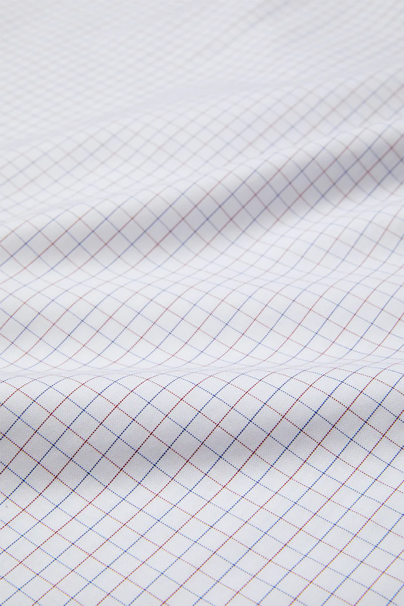 Wrinkle-Free Pinpoint Oxford Dress Shirt | Blue Check 8900DK - Image 11