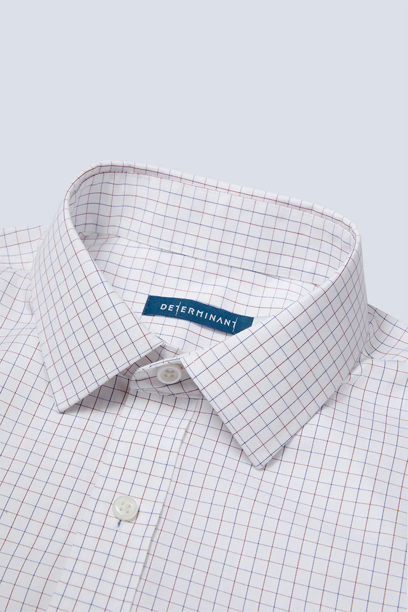 Wrinkle-Free Pinpoint Oxford Dress Shirt | Blue Check 8900DK - Image 12