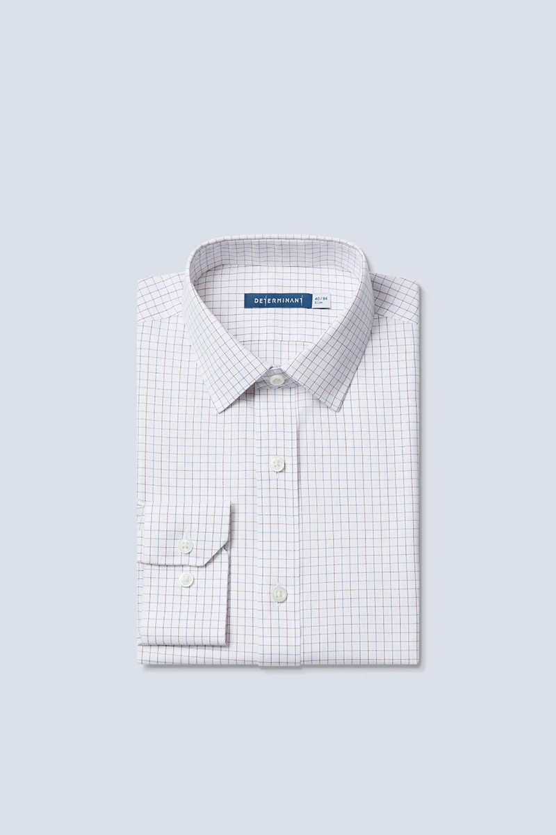 Wrinkle-Free Pinpoint Oxford Dress Shirt | Blue Check 8900DK - Image 6