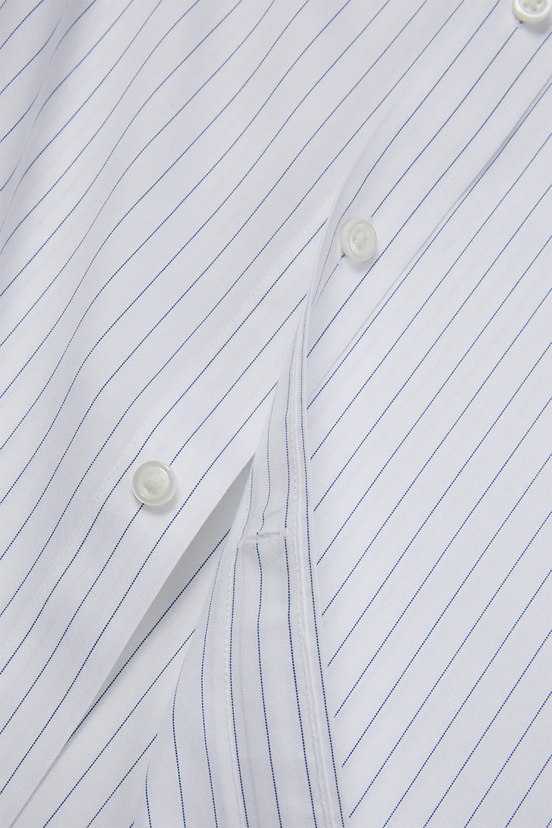 Wrinkle-Free Pinpoint Oxford Dress Shirt | Blue Stripes 9566DK - Image 10