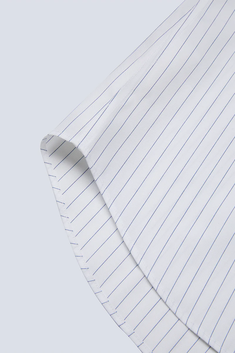Wrinkle-Free Pinpoint Oxford Dress Shirt | Blue Stripes 9566DK - Image 12