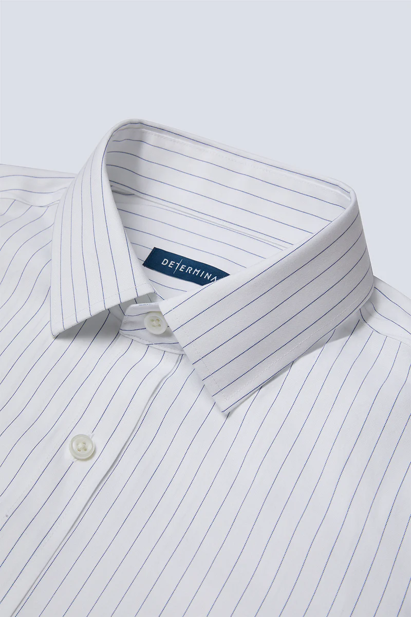 Wrinkle-Free Pinpoint Oxford Dress Shirt | Blue Stripes 9566DK - Image 13