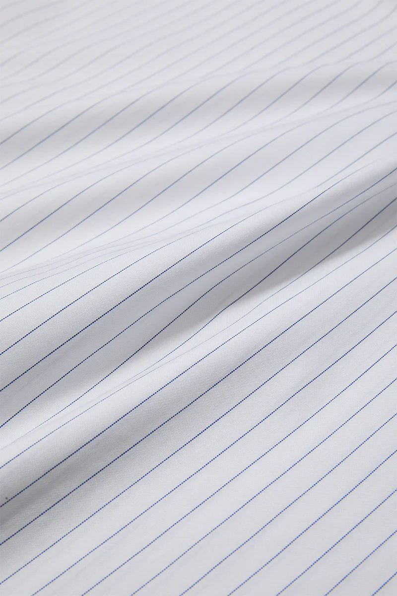Wrinkle-Free Pinpoint Oxford Dress Shirt | Blue Stripes 9566DK - Image 15
