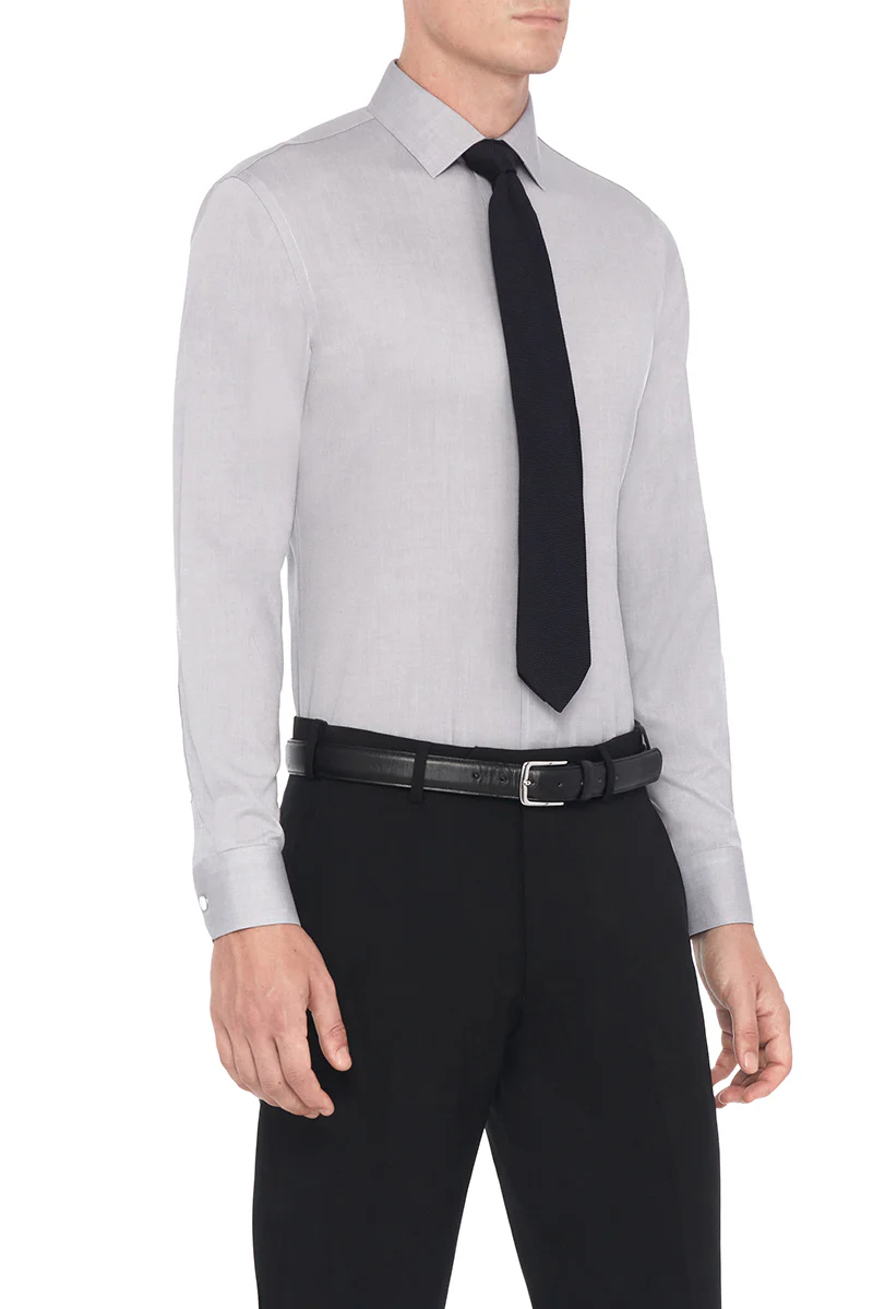 Wrinkle-Free Pinpoint Oxford Dress Shirt | Grey 11284N - Image 3