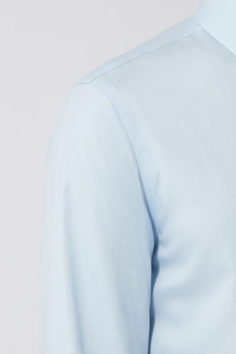 Wrinkle-Free Pinpoint Oxford Dress Shirt | Light Blue 15940P - Image 5