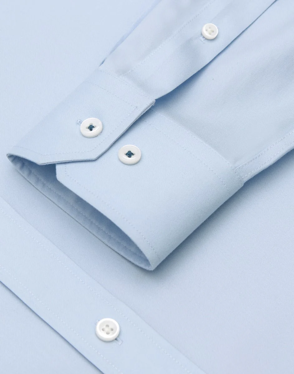 Wrinkle-Free Pinpoint Oxford Dress Shirt | Light Blue 15940P - Image 6