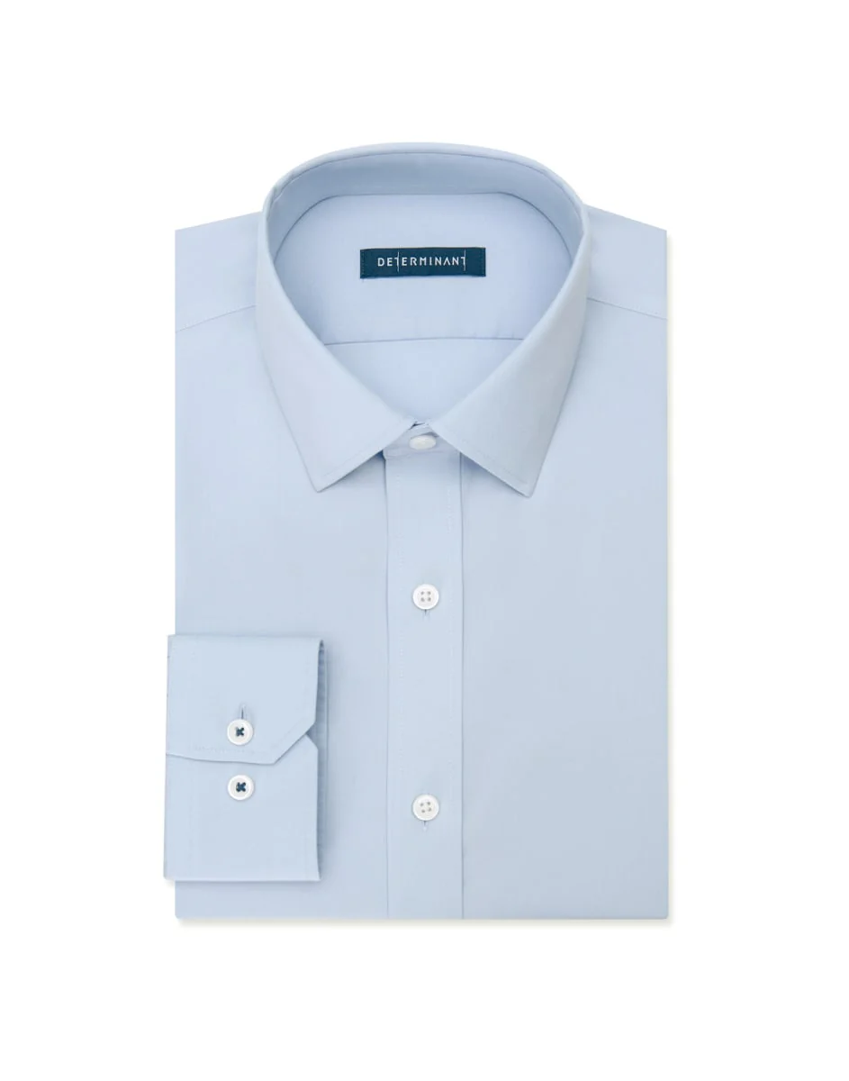 Wrinkle-Free Pinpoint Oxford Dress Shirt | Light Blue 15940P - Image 8