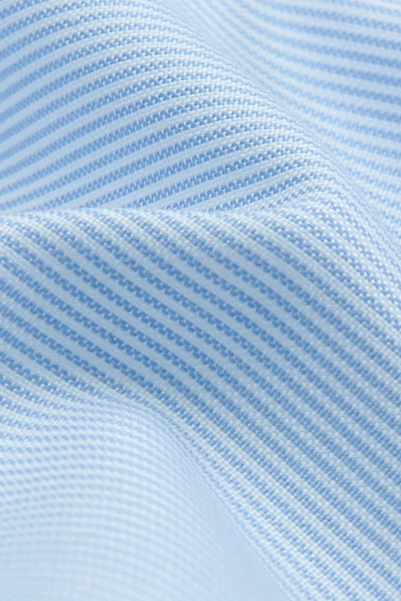 Wrinkle-Free Pinpoint Oxford Dress Shirt | Light Blue Stripes 1581NZ - Image 6