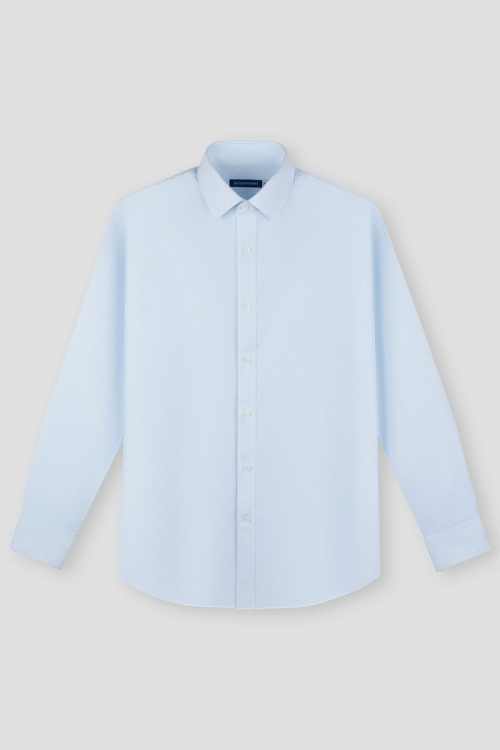 Wrinkle-Free Pinpoint Oxford Dress Shirt | Light Blue White Check 7340NZ - Image 2