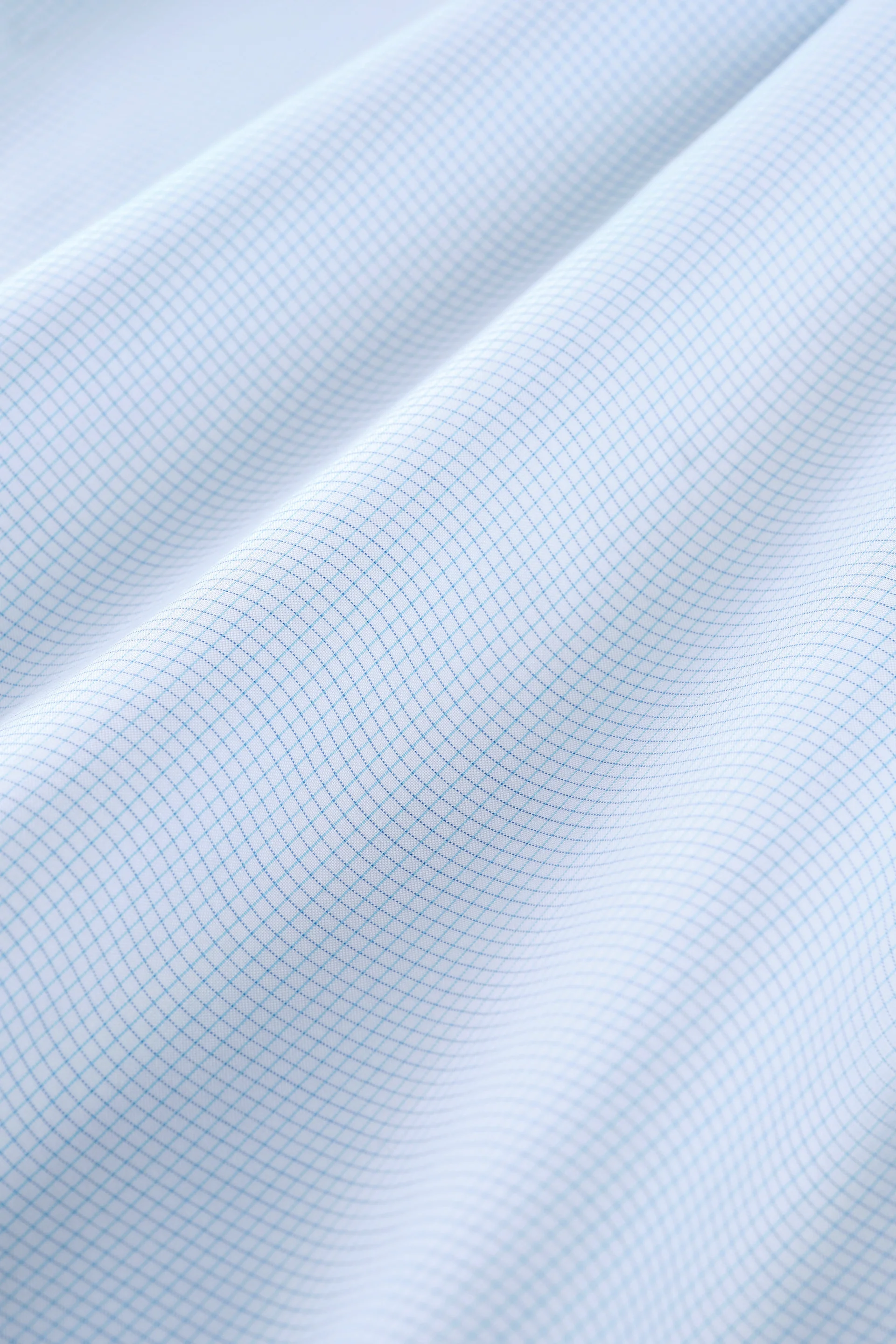 Wrinkle-Free Pinpoint Oxford Dress Shirt | Light Blue White Check 7340NZ - Image 5