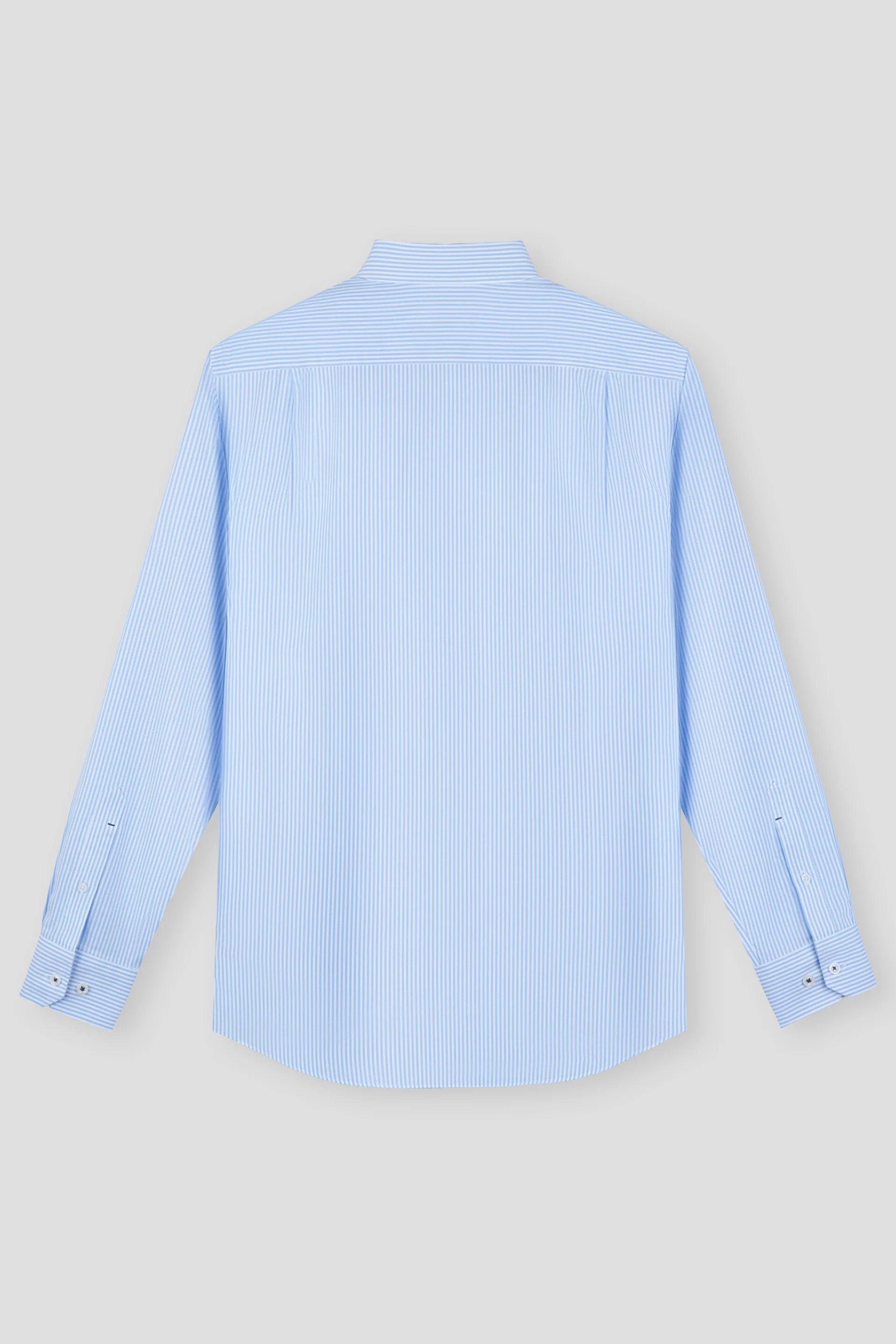 Wrinkle-Free Pinpoint Oxford Dress Shirt | Light Blue White Stripes 10090N - Image 3