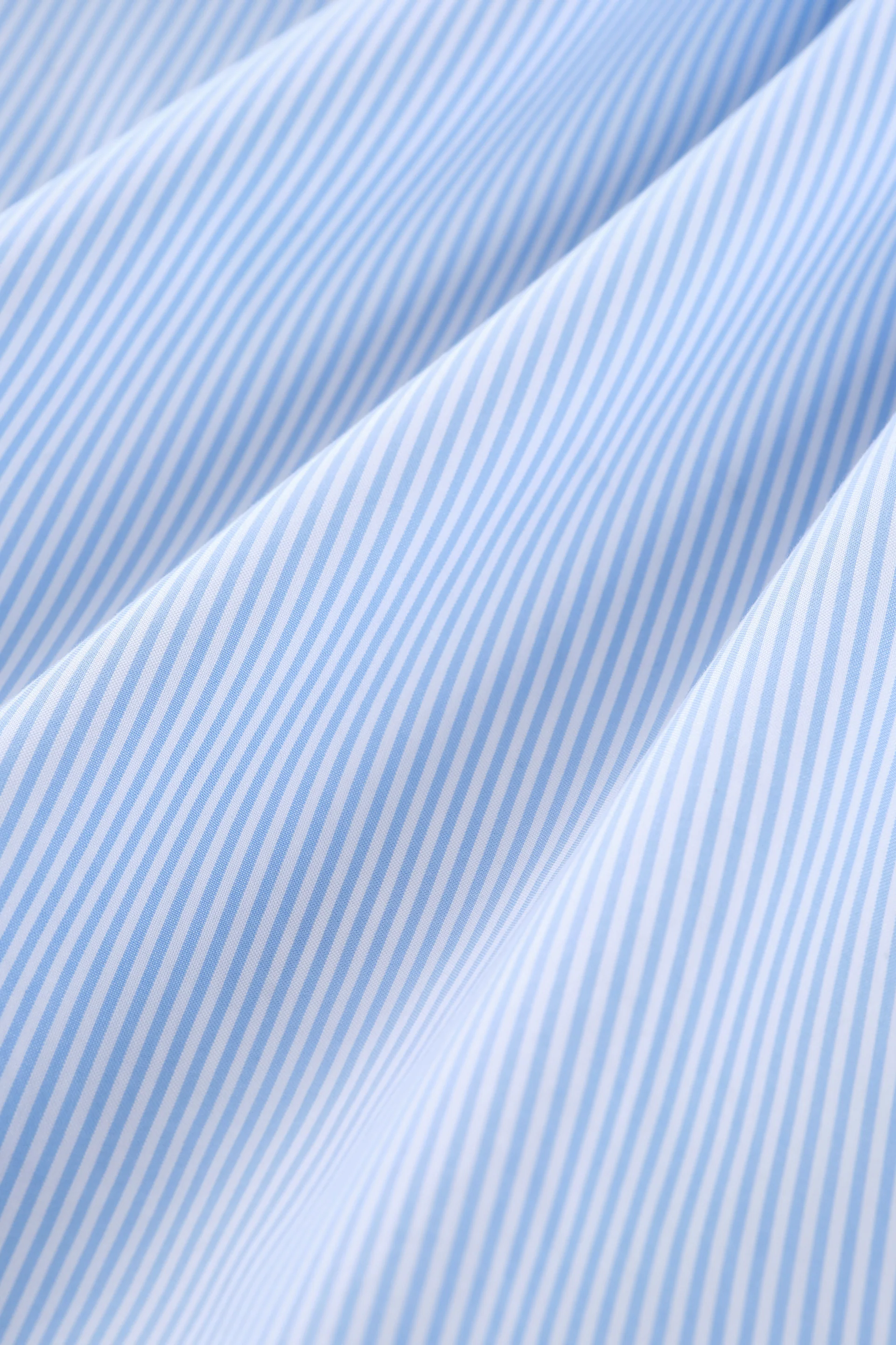 Wrinkle-Free Pinpoint Oxford Dress Shirt | Light Blue White Stripes 10090N - Image 5