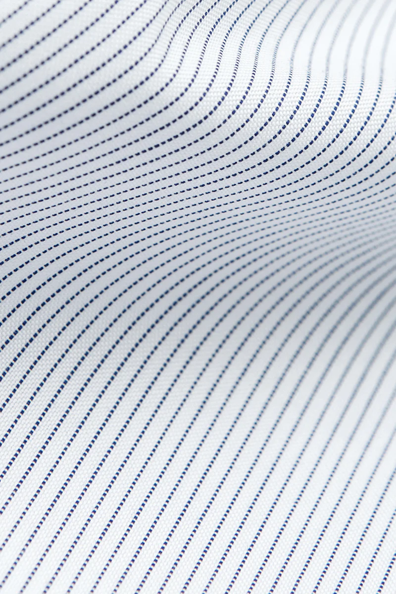 Wrinkle-Free Pinpoint Oxford Dress Shirt | Navy Stripes 1143NZ - Image 6