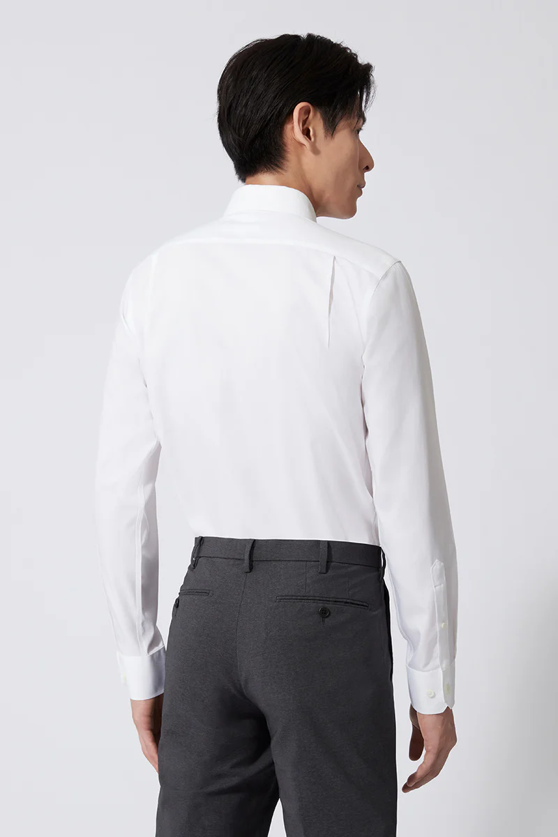 Wrinkle-Free Pinpoint Oxford Dress Shirt | White WH001Z - Image 4