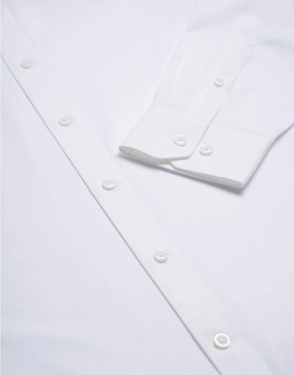 Wrinkle-Free Pinpoint Oxford Dress Shirt | White WH001Z - Image 6