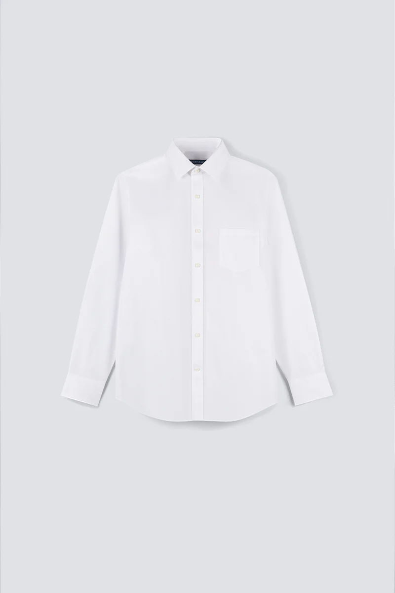 Wrinkle-Free Pinpoint Oxford Pocket Dress Shirt | White WH001Z - Image 5