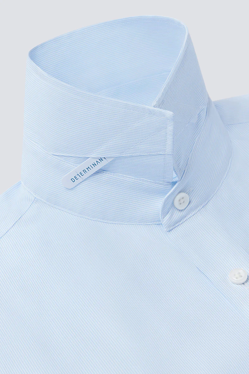 Wrinkle-Free Pinpoint Oxford Short Sleeve Dress Shirt | Light Blue Stripes 1581NZ - Image 11