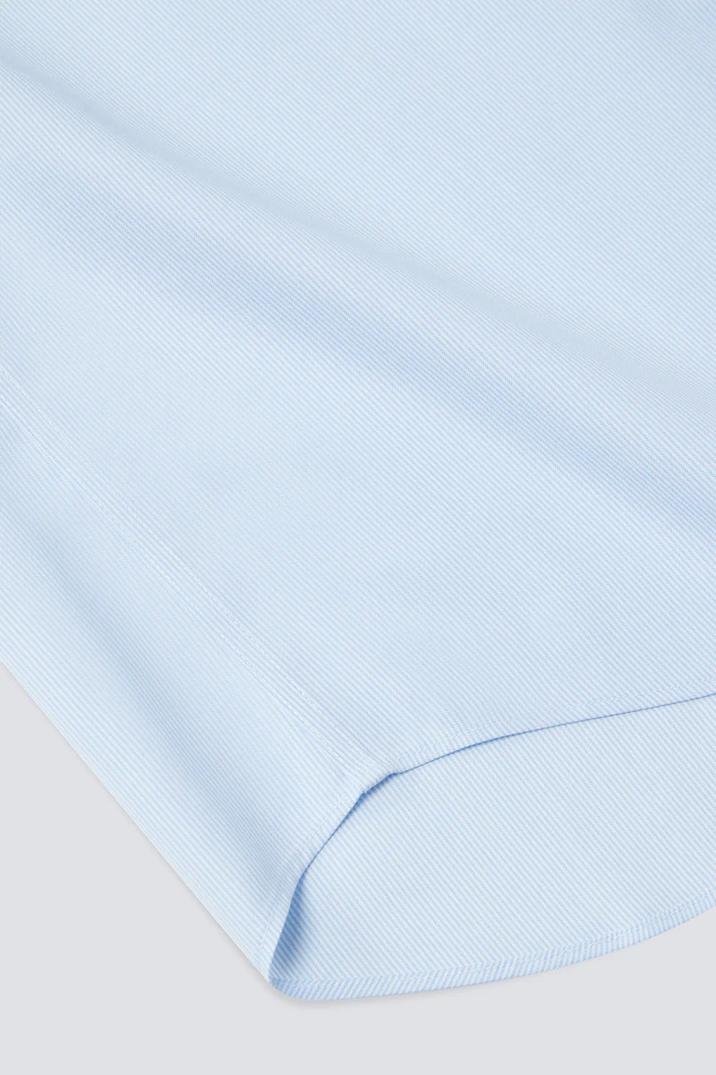 Wrinkle-Free Pinpoint Oxford Short Sleeve Dress Shirt | Light Blue Stripes 1581NZ - Image 13