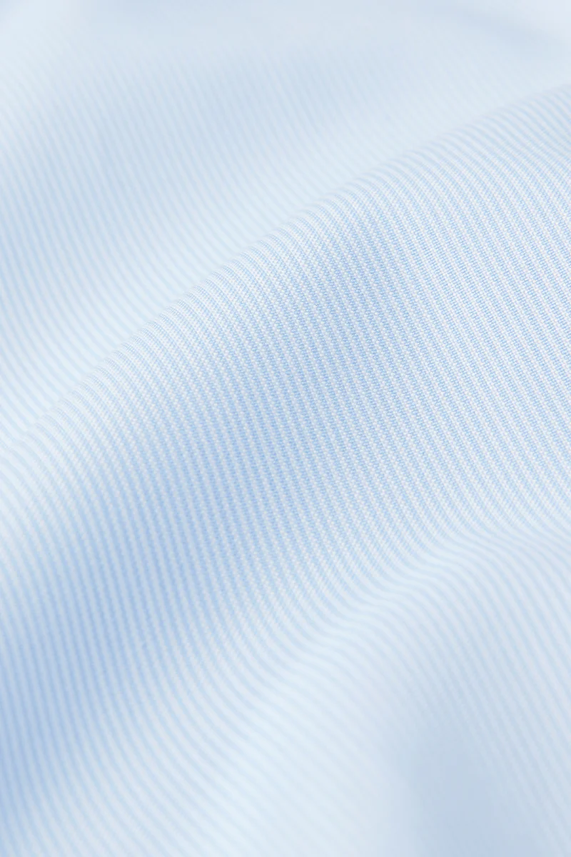 Wrinkle-Free Pinpoint Oxford Short Sleeve Dress Shirt | Light Blue Stripes 1581NZ - Image 14