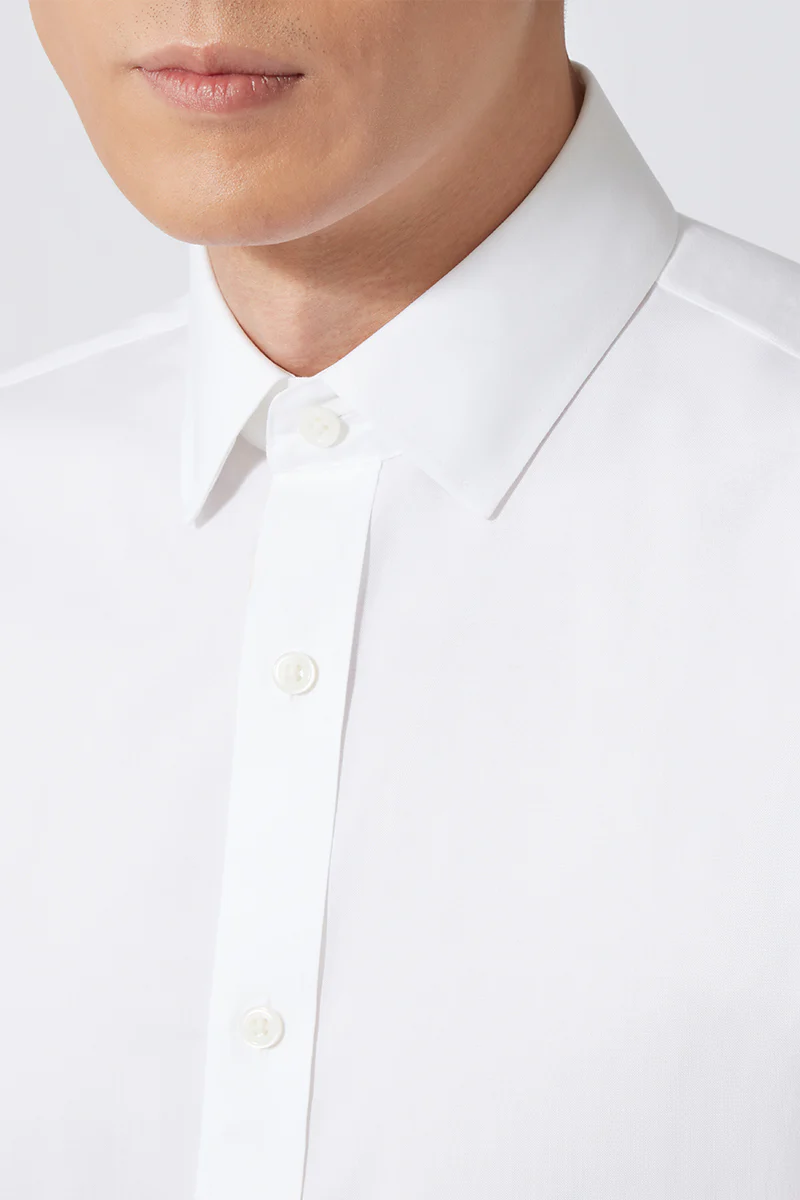 Wrinkle-Free Pinpoint Oxford Short Sleeve Dress Shirt | White WH001Z - Image 2