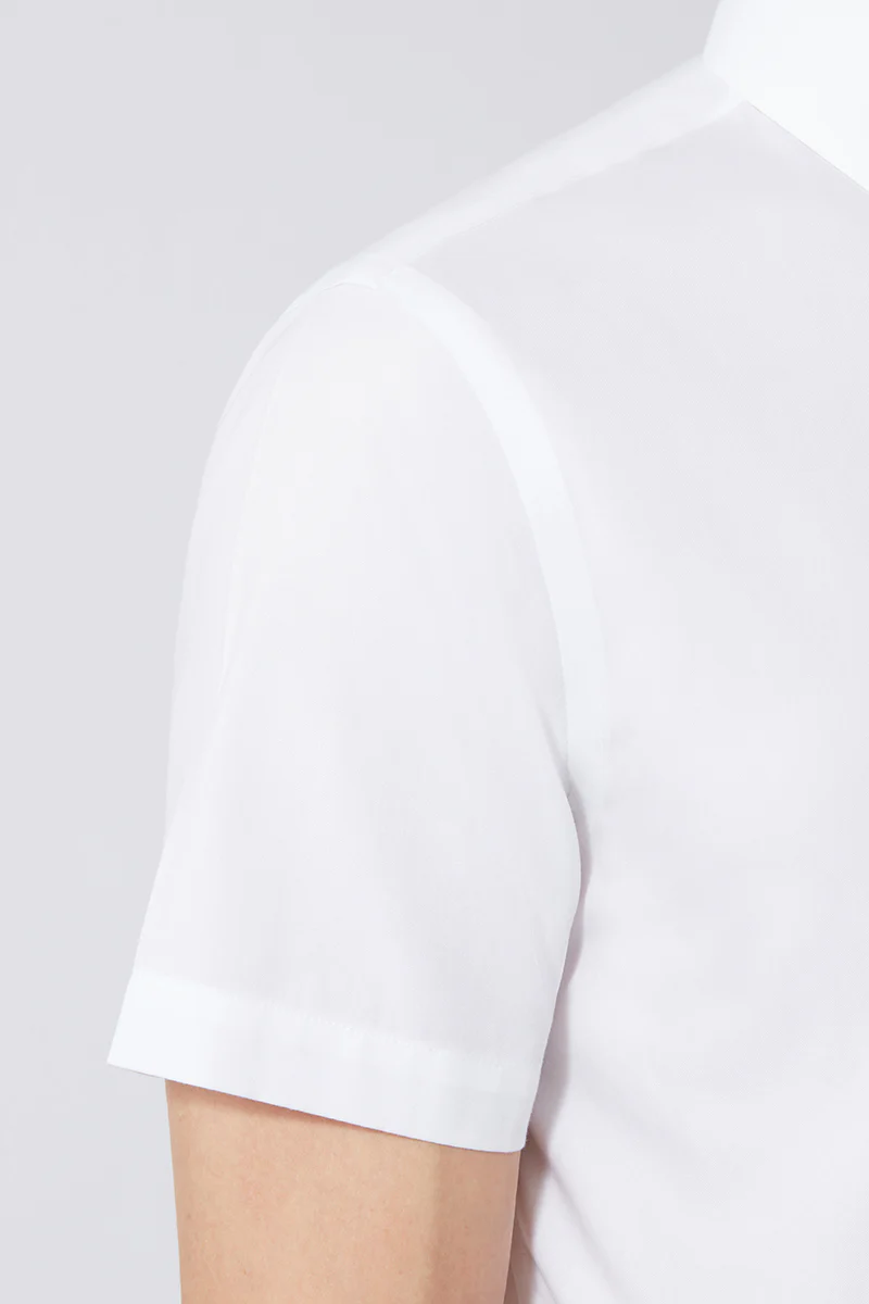 Wrinkle-Free Pinpoint Oxford Short Sleeve Dress Shirt | White WH001Z - Image 5